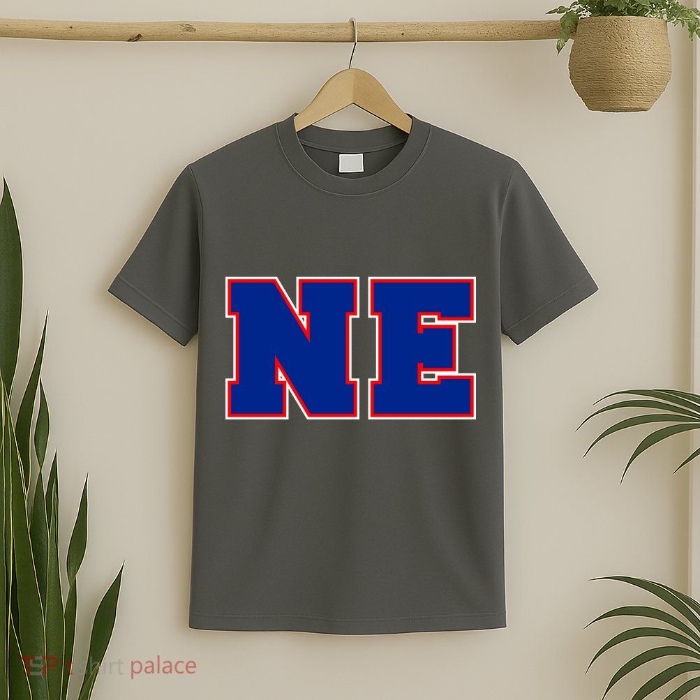 NE New England Massachusetts College Letters Football Fan Block Letters T-Shirt