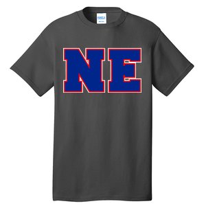 NE New England Massachusetts College Letters Football Fan Block Letters Tall T-Shirt