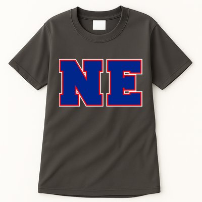 NE New England Massachusetts College Letters Football Fan Block Letters Tall T-Shirt