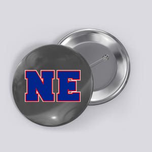 NE New England Massachusetts College Letters Football Fan Block Letters Button