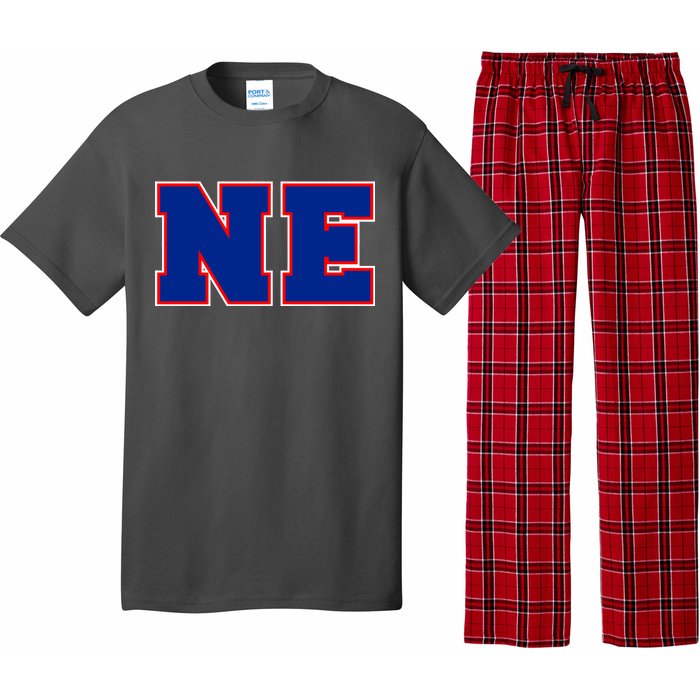 NE New England Massachusetts College Letters Football Fan Block Letters Pajama Set