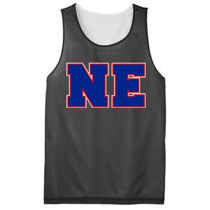 NE New England Massachusetts College Letters Football Fan Block Letters Mesh Reversible Basketball Jersey Tank