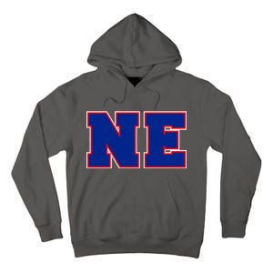 NE New England Massachusetts College Letters Football Fan Block Letters Tall Hoodie