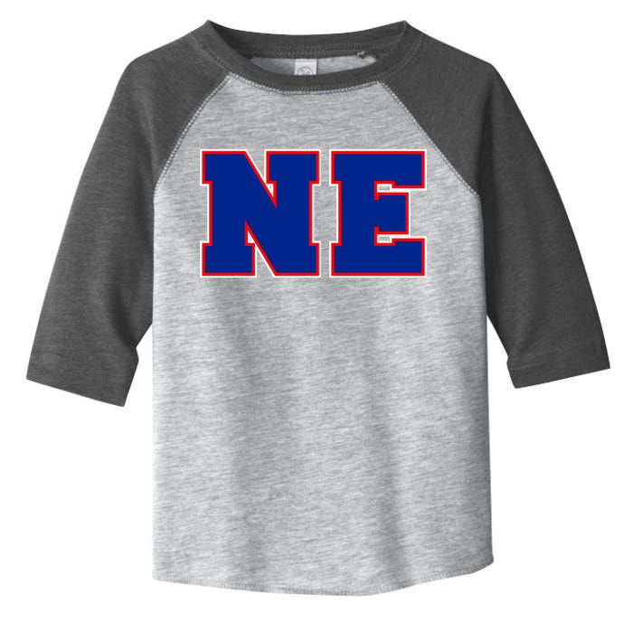 NE New England Massachusetts College Letters Football Fan Block Letters Toddler Fine Jersey T-Shirt