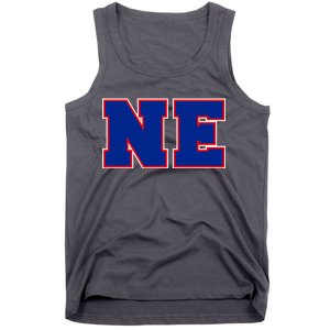 NE New England Massachusetts College Letters Football Fan Block Letters Tank Top