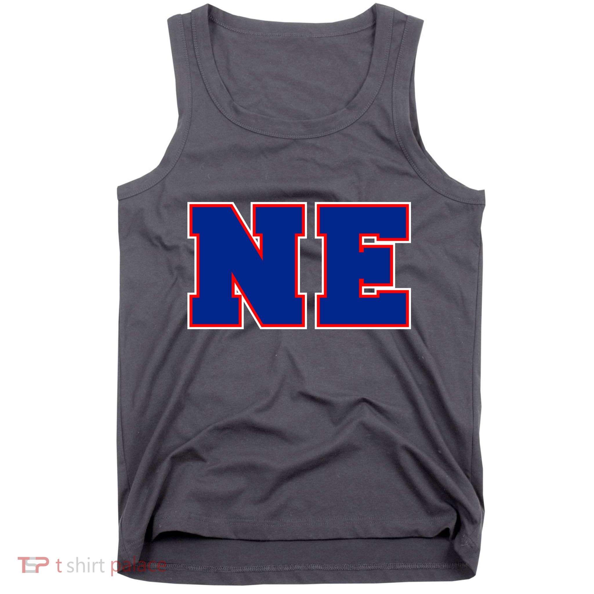 NE New England Massachusetts College Letters Football Fan Block Letters Tank Top