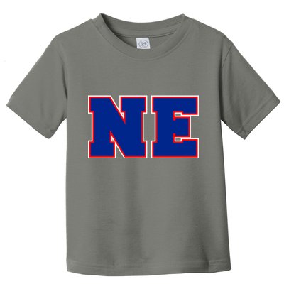 NE New England Massachusetts College Letters Football Fan Block Letters Toddler T-Shirt