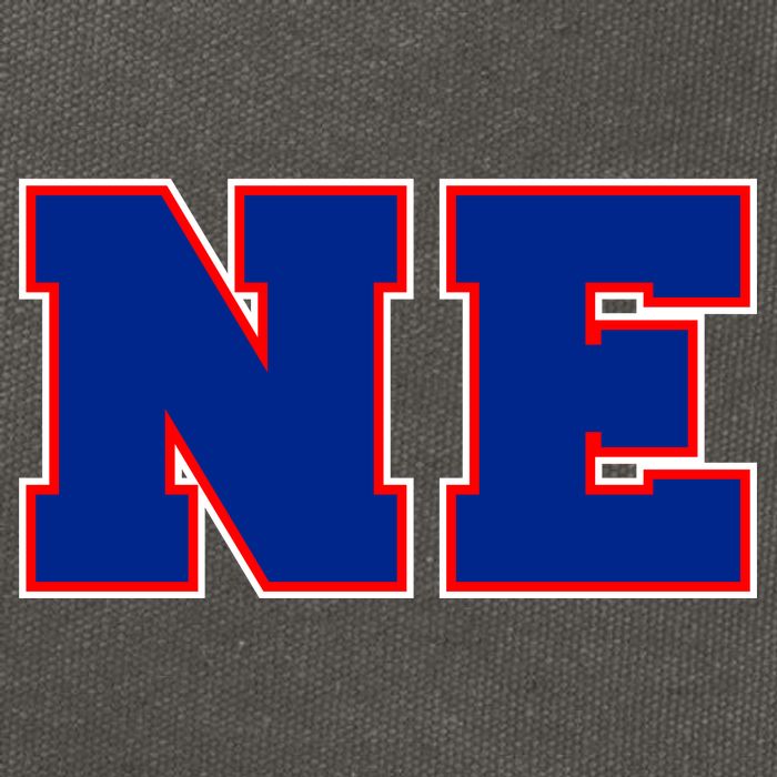 NE New England Massachusetts College Letters Football Fan Block Letters Cotton Canvas Backpack