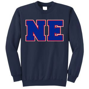 NE New England Massachusetts College Letters Football Fan Block Letters Sweatshirt