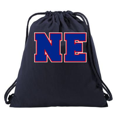 NE New England Massachusetts College Letters Football Fan Block Letters Drawstring Bag