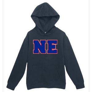 NE New England Massachusetts College Letters Football Fan Block Letters Urban Pullover Hoodie