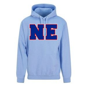 NE New England Massachusetts College Letters Football Fan Block Letters Unisex Surf Hoodie