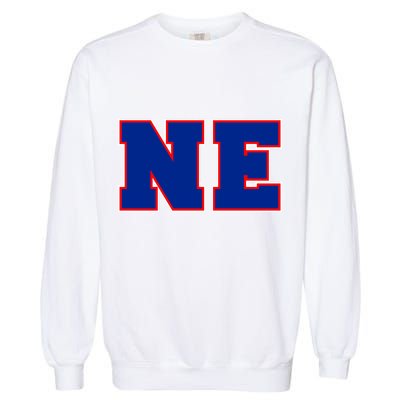 NE New England Massachusetts College Letters Football Fan Block Letters Garment-Dyed Sweatshirt