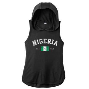 Nigeria Est. 1960 Nigerian Flag Independence Day Ladies PosiCharge Tri-Blend Wicking Draft Hoodie Tank