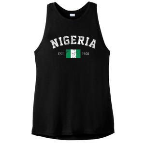 Nigeria Est. 1960 Nigerian Flag Independence Day Ladies PosiCharge Tri-Blend Wicking Tank