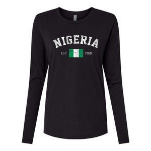 Nigeria Est. 1960 Nigerian Flag Independence Day Womens Cotton Relaxed Long Sleeve T-Shirt