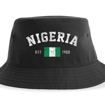 Nigeria Est. 1960 Nigerian Flag Independence Day Sustainable Bucket Hat