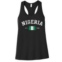 Nigeria Est. 1960 Nigerian Flag Independence Day Women's Racerback Tank