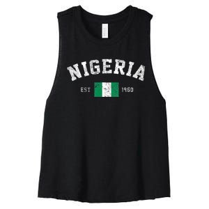 Nigeria Est. 1960 Nigerian Flag Independence Day Women's Racerback Cropped Tank