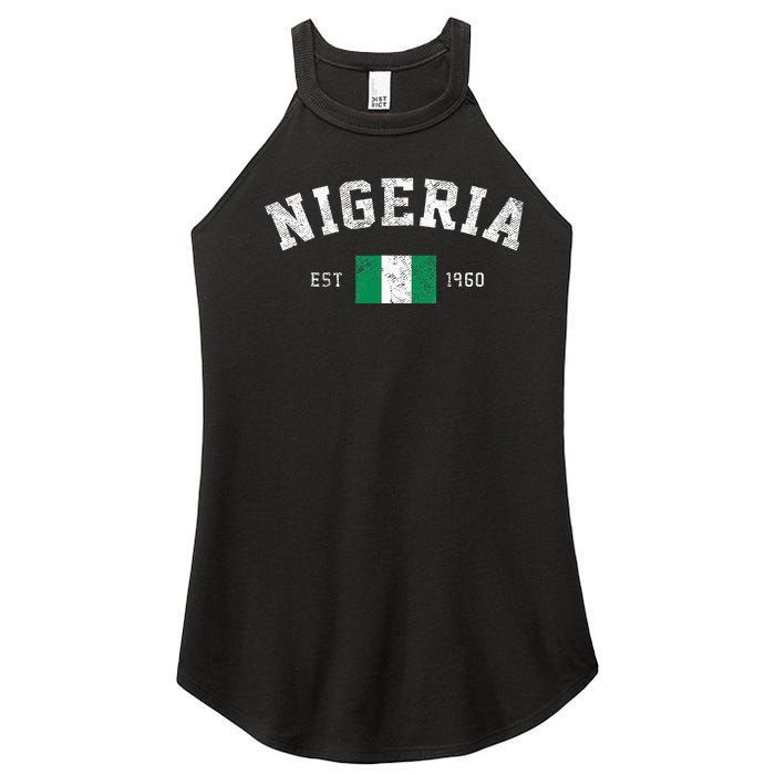 Nigeria Est. 1960 Nigerian Flag Independence Day Women's Perfect Tri Rocker Tank