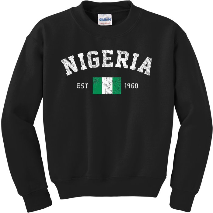 Nigeria Est. 1960 Nigerian Flag Independence Day Kids Sweatshirt