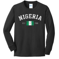 Nigeria Est. 1960 Nigerian Flag Independence Day Kids Long Sleeve Shirt