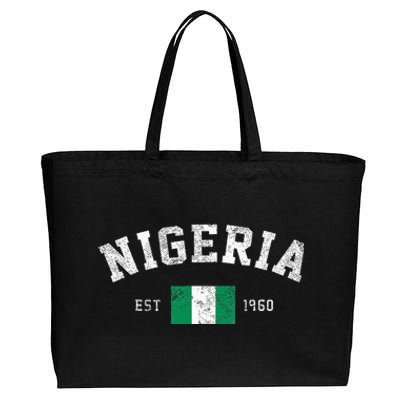 Nigeria Est. 1960 Nigerian Flag Independence Day Cotton Canvas Jumbo Tote