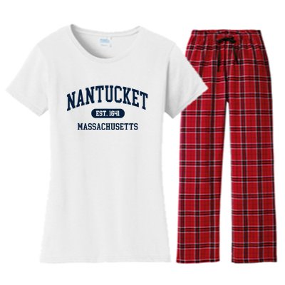 Nantucket Est 1641 Massachusetts Ma Women's Flannel Pajama Set