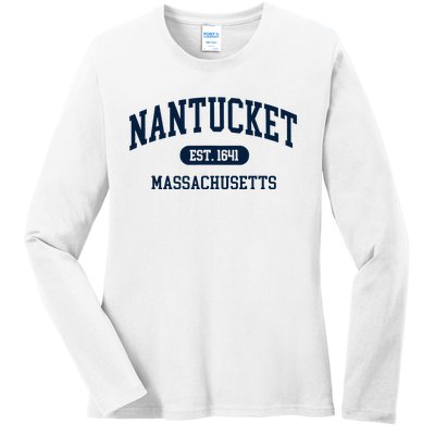 Nantucket Est 1641 Massachusetts Ma Ladies Long Sleeve Shirt