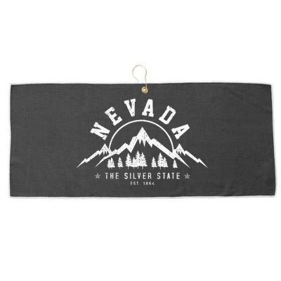 Nevada Est. 1864 Vintage Mountains Nature Outdoor Gift Large Microfiber Waffle Golf Towel