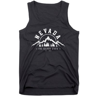 Nevada Est. 1864 Vintage Mountains Nature Outdoor Gift Tank Top