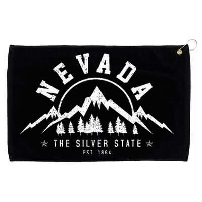 Nevada Est. 1864 Vintage Mountains Nature Outdoor Gift Grommeted Golf Towel