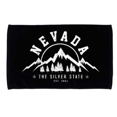 Nevada Est. 1864 Vintage Mountains Nature Outdoor Gift Microfiber Hand Towel