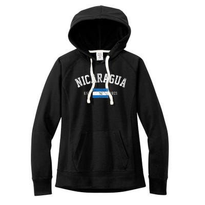 Nicaragua Est. 1821 Nicaraguan Flag Independence Day Women's Fleece Hoodie