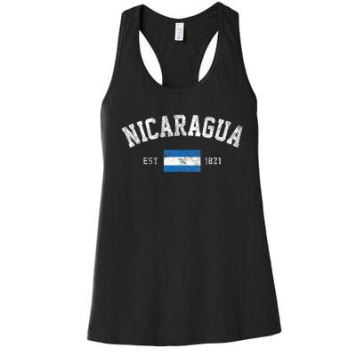 Nicaragua Est. 1821 Nicaraguan Flag Independence Day Women's Racerback Tank