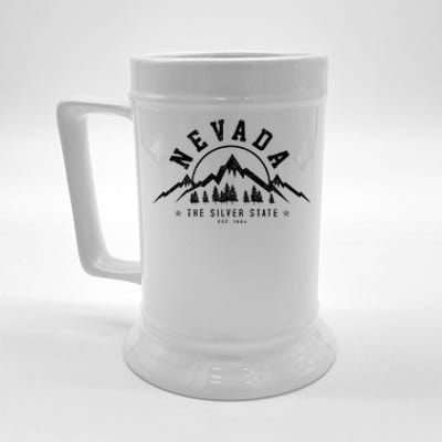 Nevada Est. 1864 Vintage Mountains Nature Outdoor Gift Beer Stein