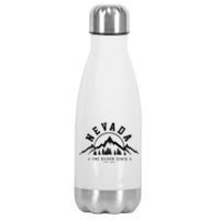 Nevada Est. 1864 Vintage Mountains Nature Outdoor Gift Stainless Steel Insulated Water Bottle