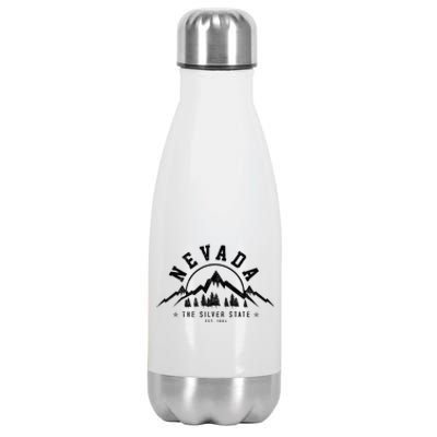 Nevada Est. 1864 Vintage Mountains Nature Outdoor Gift Stainless Steel Insulated Water Bottle