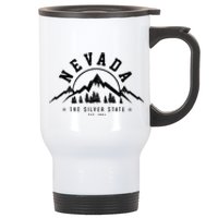 Nevada Est. 1864 Vintage Mountains Nature Outdoor Gift Stainless Steel Travel Mug