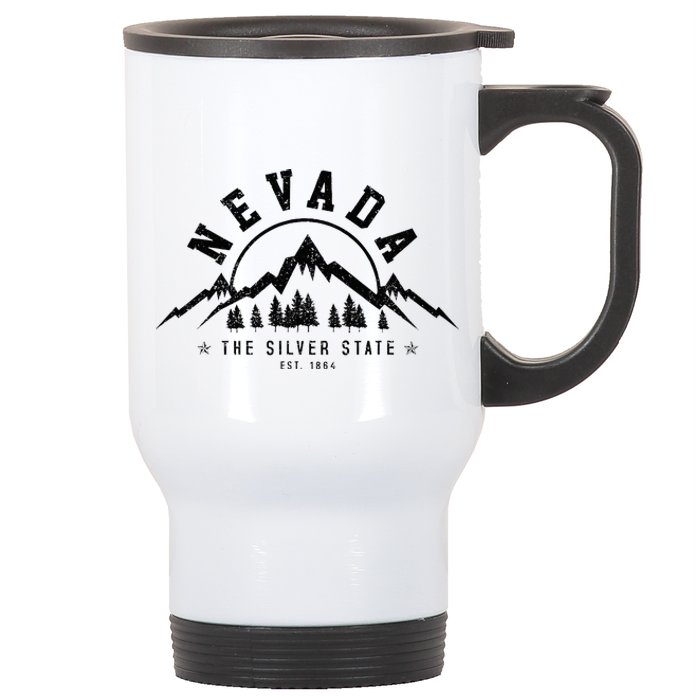 Nevada Est. 1864 Vintage Mountains Nature Outdoor Gift Stainless Steel Travel Mug