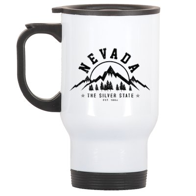 Nevada Est. 1864 Vintage Mountains Nature Outdoor Gift Stainless Steel Travel Mug