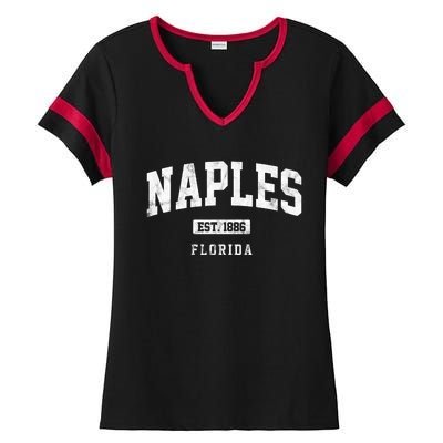 Naples Est 1886 Florida Retro Vintage Ladies Halftime Notch Neck Tee