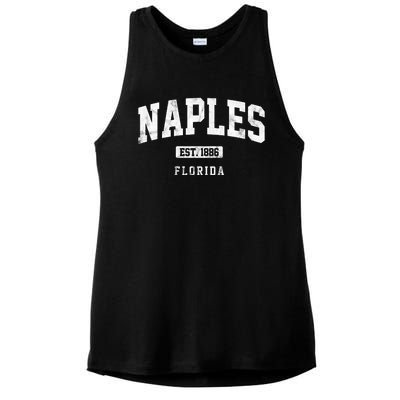 Naples Est 1886 Florida Retro Vintage Ladies PosiCharge Tri-Blend Wicking Tank