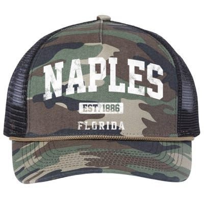 Naples Est 1886 Florida Retro Vintage Retro Rope Trucker Hat Cap