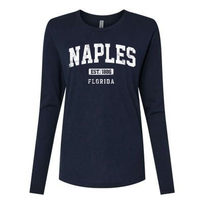 Naples Est 1886 Florida Retro Vintage Womens Cotton Relaxed Long Sleeve T-Shirt