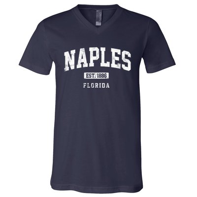 Naples Est 1886 Florida Retro Vintage V-Neck T-Shirt