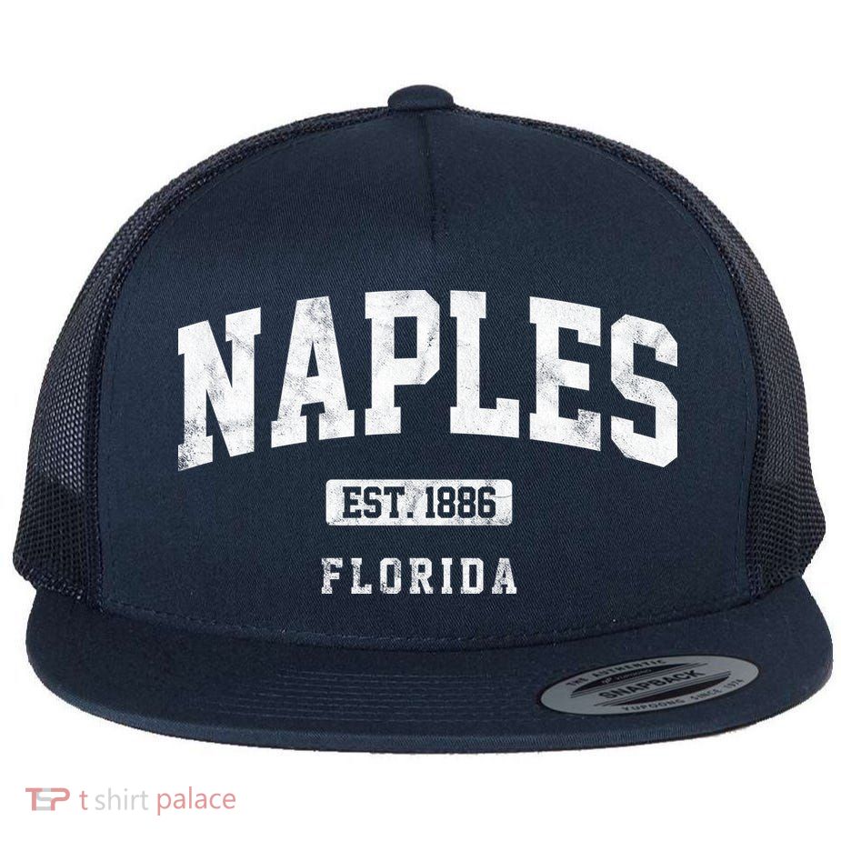 Naples Est 1886 Florida Retro Vintage Flatbill Hat