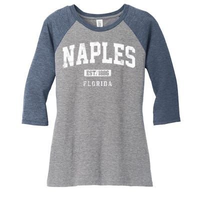 Naples Est 1886 Florida Retro Vintage Women's Tri-Blend 3/4-Sleeve Raglan Shirt