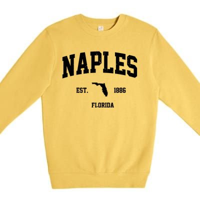 Naples Est 1886 Florida State Pride Retro Premium Crewneck Sweatshirt