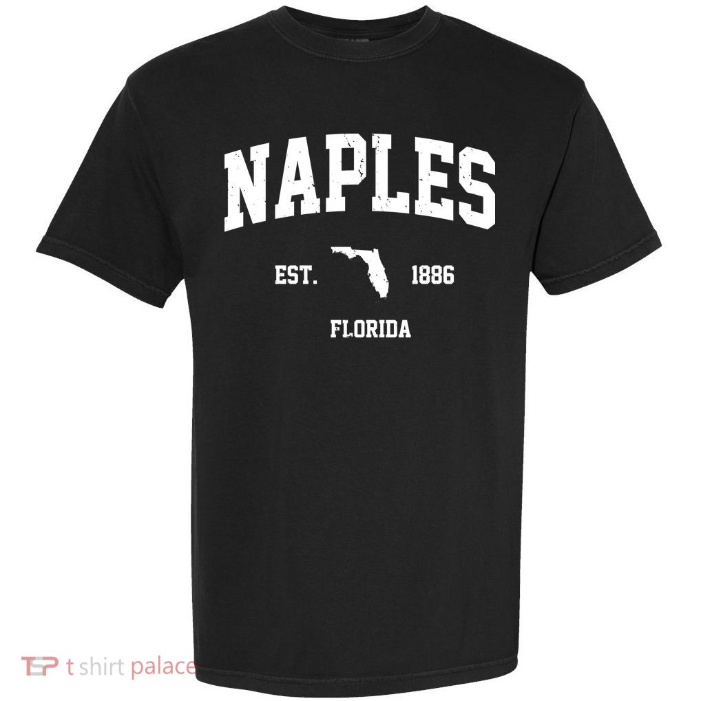 Naples Est 1886 Florida State Pride Retro Garment-Dyed Heavyweight T-Shirt